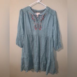 Knox Rode Dress, Size Small, Has Pockets, Pretty Floral Design, Light Blue